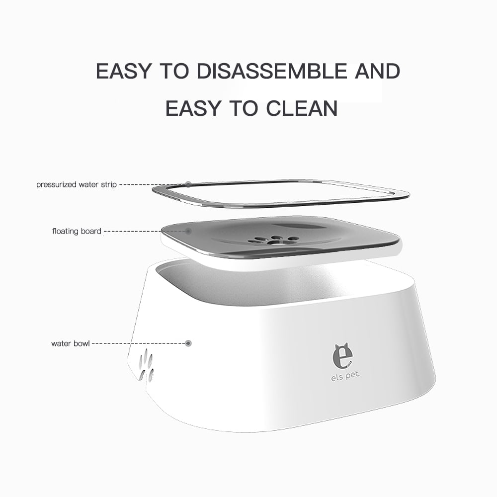 Pet Dog Water Bowl No Spill Dispenser Portable Vehicle Carried Float Slow Feeder