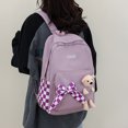 thumbnail image 2 of Cute Bear Backpack Girls School Bookbag Bolso de hombro de dibujos animados (Púrpura), 2 of 3