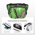 thumbnail image 5 of Rateoe CROCODILE HEAD Print Fanny Pack Belt Bag for Women and Men, Square Double-Layer Waterproof Waist Pack with Adjustable Strap for Hiking, Jogging, Cycling, 5 of 9