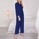 thumbnail image 3 of Balery Navy Blue Conjunto de Pijama con Estampado para Mujer, Conjunto de Dos Piezas con Manga Larga, Ropa de Dormir Suave con Bolsillos, Pijamas Cómodos-Medium, 3 of 7