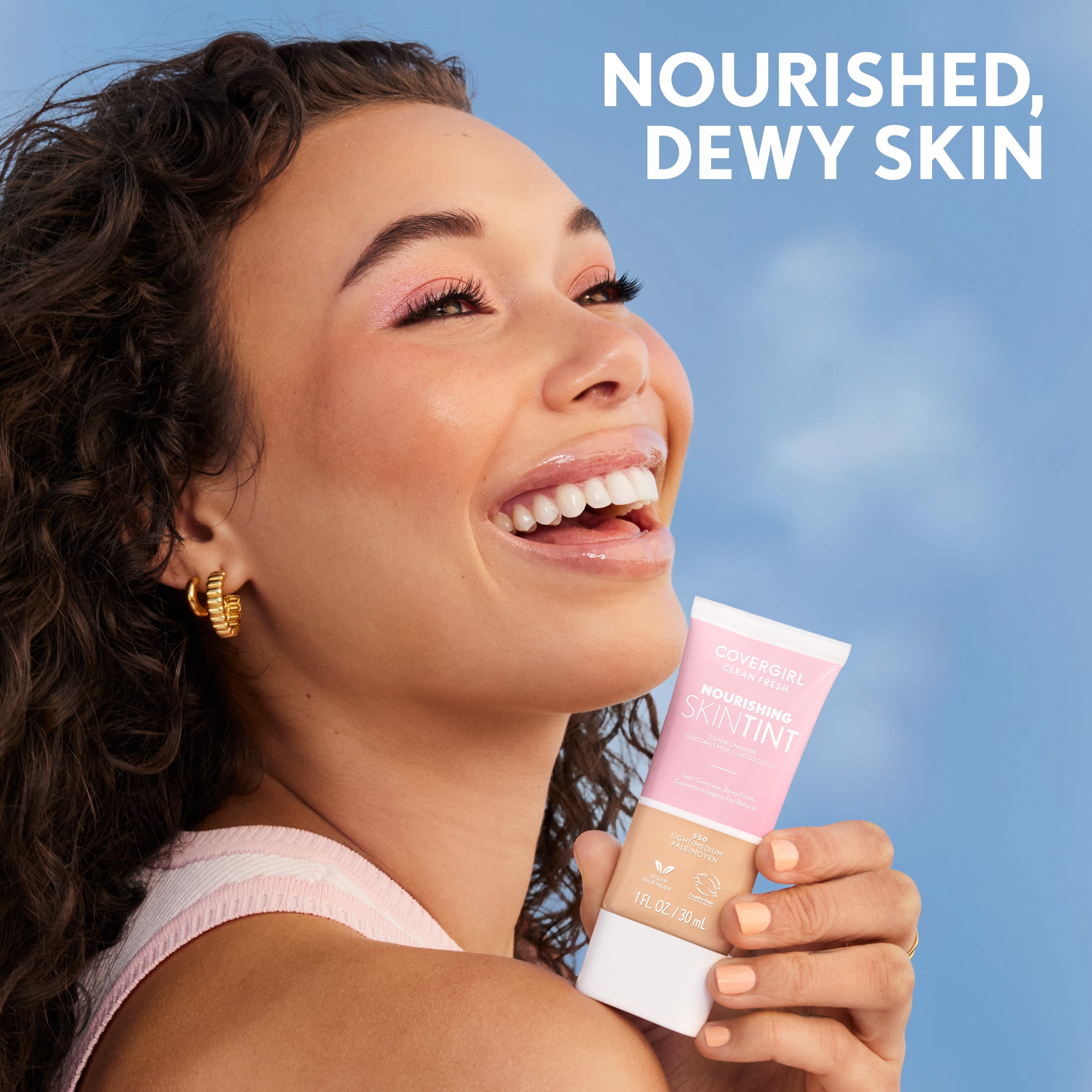 (3 pack) COVERGIRL Clean Fresh Nourishing Skin Tint, Dewy Finish, Rich/Deep, 1 fl oz (Packaging May Vary)