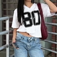 thumbnail image 6 of Women'S Oversized Jersey Summer Tops Graphic Tees Y2k Streetwear Short Sleeve Shirts White M, 6 of 9
