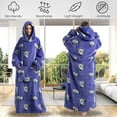 thumbnail image 3 of Blanket Hoodie Sweatshirt with Pocket Lining Fluffy Oversized Blanket Hoodie Cute Print Wearable Hooded Blanket Cozy Warm Hoodie Sweater Blanket One Size Wearable Blanket Unisex Blue, 3 of 8