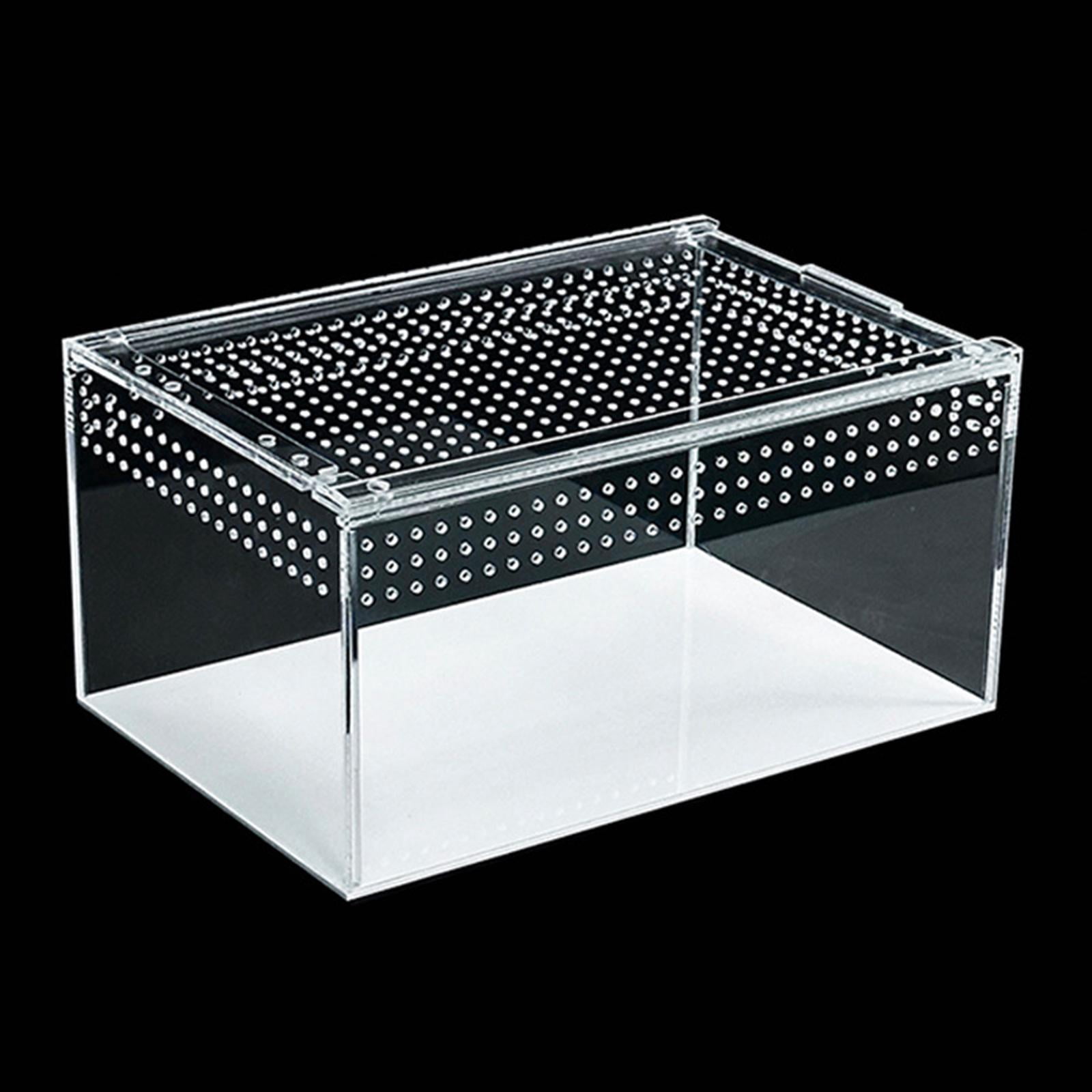 EHJRE Reptile Terrarium, Reptile Habitat Container, Acrylic Terrarium Container, Reptile Breeding Box for Snakes, Amphibians And Turtles L