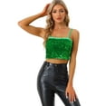 thumbnail image 1 of Camisola de Navidad Allegra K Tirantes Finos Lentejuelas Brillantes Verde XL, 1 of 6