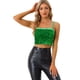 thumbnail image 1 of Disfraz de navidad Camisola de terciopelo con tirantes finos y lentejuelas brillantes para mujer Verde L Allegra K, 1 of 6