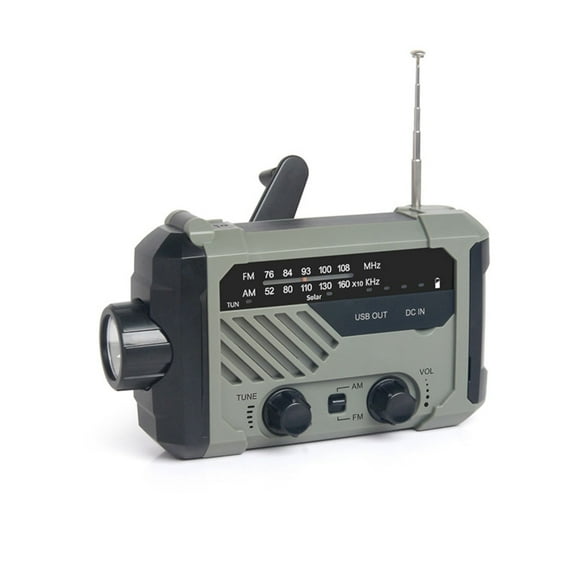Multifunctional Hand Crank Weather Radio with LED Flashlights, SOS Alarm, Cell Phone Charger, AM/FM/NOAA Radio Frequencies, Ideal for Emergencies