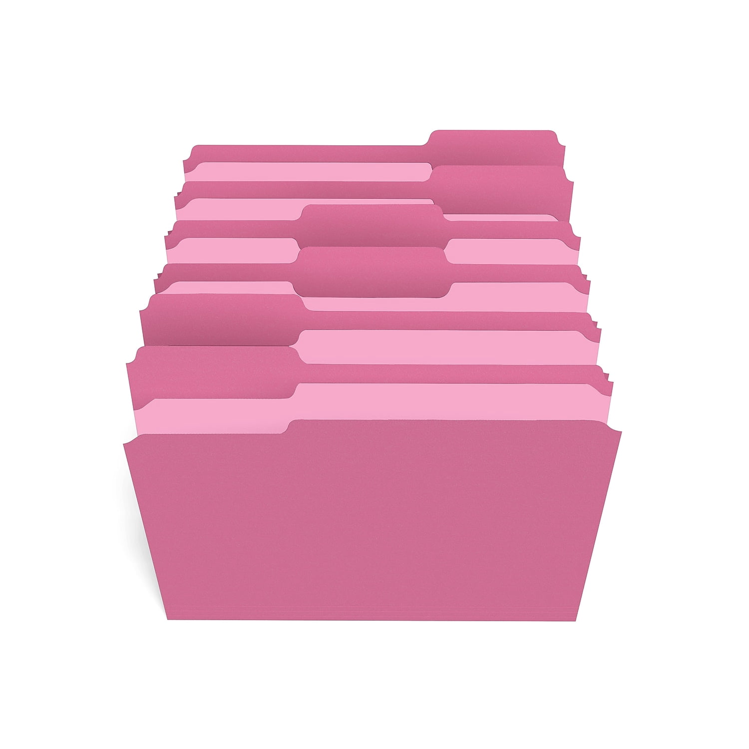 Staples Colored File Folders w/ Reinforced Tabs Letter 3 Tab Pink 100/Box TR508952/508952