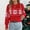 #388-Red, variant on Christmas Trees With Lights Printed Shirts For Women Long Sleeve Crew Neck Sweatshirts Gifts For Women