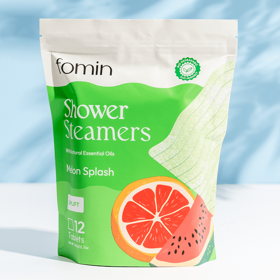Fomin Aromatherapy Shower Steamers - Melon Splash –12 Count Shower Tablets with Essential Oils for Relaxation, Energy & Stress Relief | Self-Care Gift for Women & Men, Spa-Like Experience at Home
