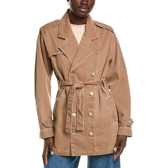 Triarchy womens  Nicola Cropped Trench Coat, l, Brown