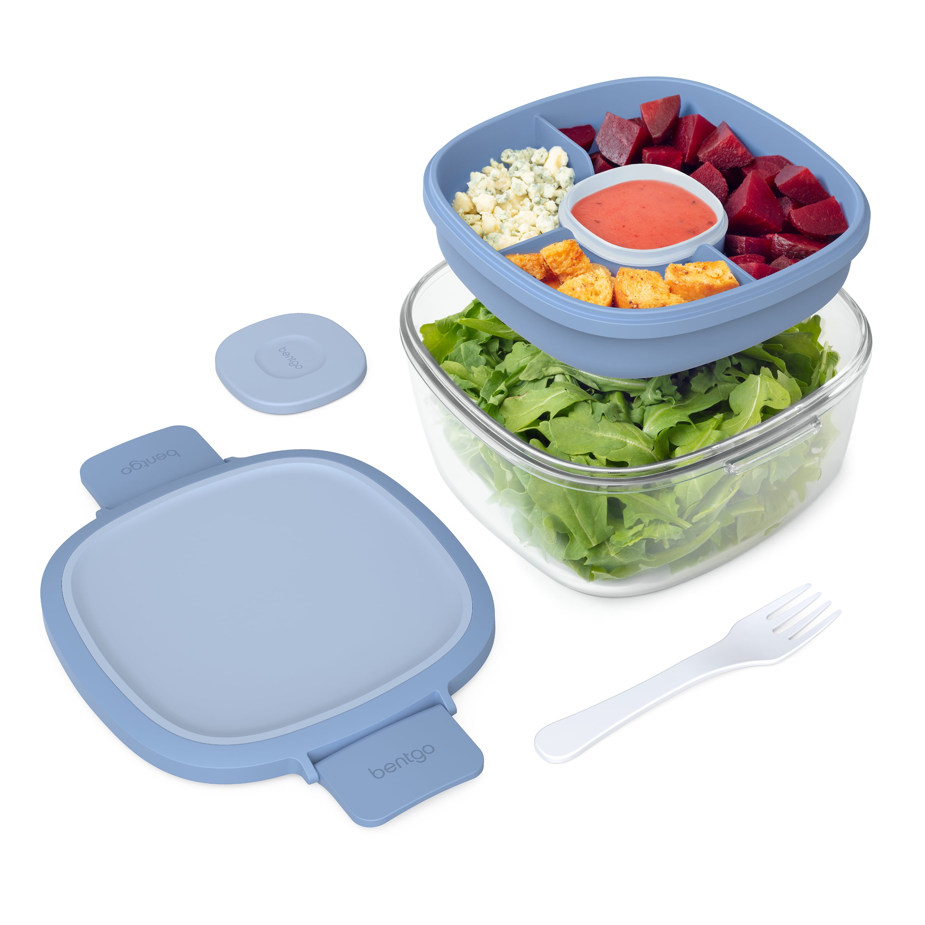 Bentgo® Glass LeakProof Salad Container with Large 61oz Salad Bowl