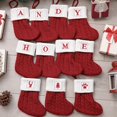thumbnail image 2 of TQEHS Medias navideñas tejidas, nuevas decoraciones colgantes para árbol de Navidad, regalo para el hogar, calcetines navideños con letras, copos de nieve A6V1, 2 of 6