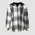 thumbnail image 4 of JUSLIO Button-Up Shirts for Women Plaid Fleece Hoodies with Pockets Long sleeve Hoodies Gray S, 4 of 5