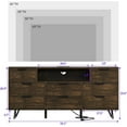 thumbnail image 2 of Garvee Wooden Antique Dark Bedroom Dresser with LED Lights and Electrical Outlet, 55-inch TV Stand with 8 Drawers, Modern Chest of Drawers for Closet, Hallway, Entryway, 2 of 8