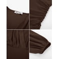 thumbnail image 4 of Blusa GRACE KARIN para mujer, fruncida, cuello en V, color café, talla L, 4 of 6
