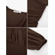 thumbnail image 4 of Blusa GRACE KARIN para mujer, fruncida, cuello en V, color café, talla L, 4 of 6