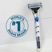 Gillette Mach3 3D Mens Manual Razor Handle and 2 Blade Refills, Silver