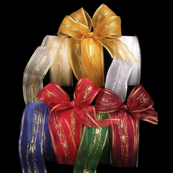 The Ribbon People Sheer Burgundy Kasperl Woven Wired Craft Ribbon 1.5" x 25 Yards