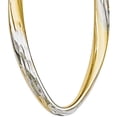 thumbnail image 3 of Primal Gold 10 Karat Yellow Gold with White Rhodium-plated Diamond-cut Hoop Earrings, 3 of 5
