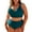 Blackish Green, variant on SHEWIN Women Plus Size Bikini Sets Two Piece Tummy Control Swimsuits V Neck Color Block High Waisted Bathing Suits Bright Pink 3X