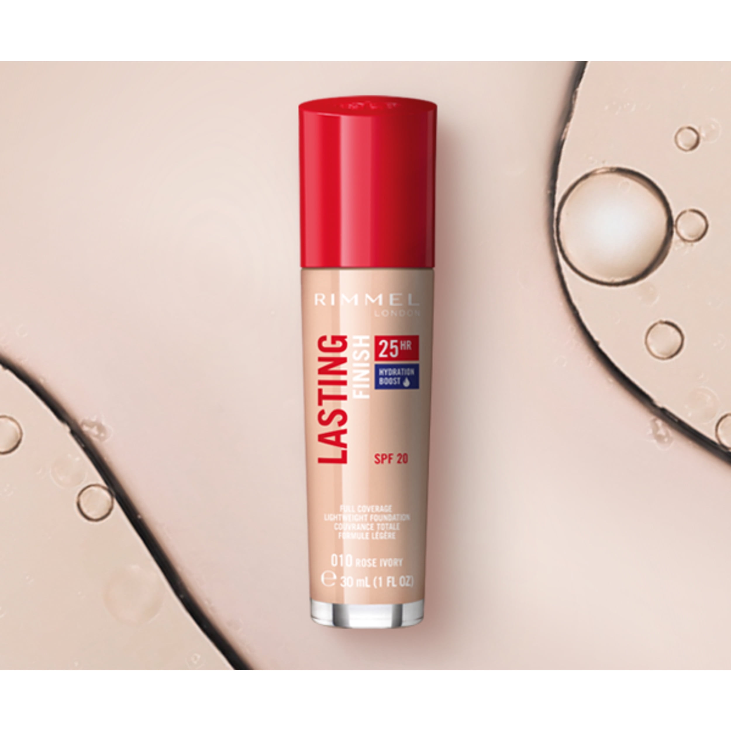 (2 pack) RIMMEL Lasting Finish 25Hr Liquid Foundation +SPF20, 203 True Beige, 1 fl oz