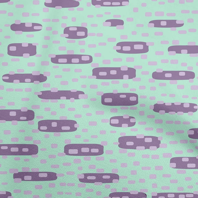 oneOone Velvet Light Blue Fabric Geometric Rounded Rectangle Dress Material Fabric Print Fabric By The Yard 58 Inch Wide