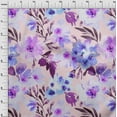 thumbnail image 3 of oneOone Polyester Lycra Fabric Watercolor Leaves & Peony Floral_Printed Craft Fabric BTY 56 Inch Wide, 3 of 4