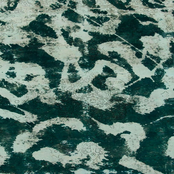 Ahgly Company Indoor Square Abstract Dark Sea Green Abstract Area Rugs, 5' Square