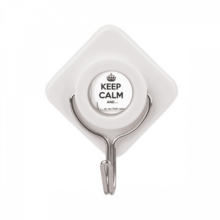Quote Keep Calm Black Funny Adhesive Wall Hooks Hanging Self Sticky 