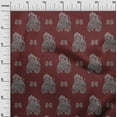 thumbnail image 2 of oneOone Silk Tabby Maroon Fabric Paisley|Human & Elephant Block Quilting Supplies Print Sewing Fabric By The Yard 42 Inch Wide, 2 of 4