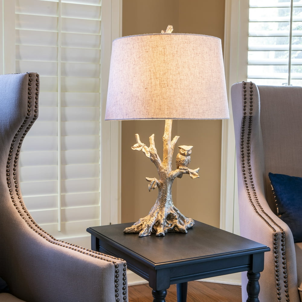 Décor Therapy Textured Resin Owl Table Lamp, Multiple Finishes
