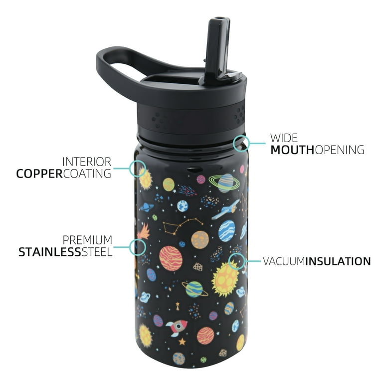 Simple Modern Kids Water Bottle with Straw Lid | Insulated Stainless Steel  Reusable Tumbler for Toddlers, Boys | Summit Collection | 14oz, Under