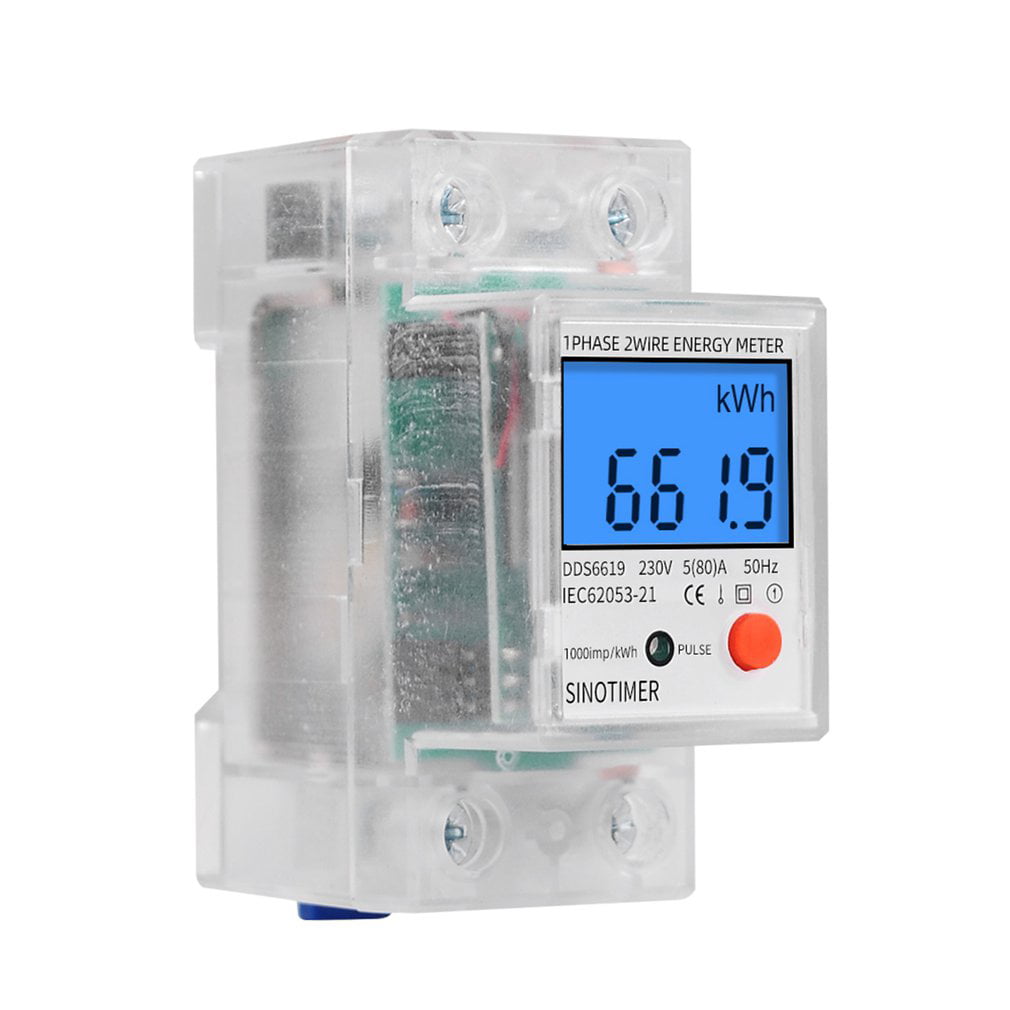 Din Rail Single Phase LCD Digital Power Consumption Energy Electric Meter 