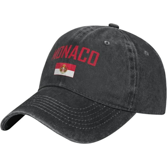 Monaco Flag Vintage Cotton Denim Baseball Cap Adjustable Hat Patriotic Caps