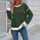 thumbnail image 5 of Sudadera Informal de Larga para Mujer, Cuello Redondo, Holgada, , con Ribete en Contraste. Verde L, 5 of 9