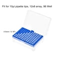 thumbnail image 3 of Pipette Tips Box, 96-Well Polypropylene Tip Holder Container for 10ul Pipettor 4.5mm Hole Diameter Blue, 3 of 4