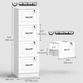 thumbnail image 2 of 4-Drawer Vertical File Cabinet with Individual Locks, White MDF Office Storage Cabinet with Adjustable Rails for A4/Letter Size, Compact Design for Home Office or Study, 15.7x15.7x51.6in, 2 of 7
