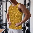 thumbnail image 5 of Pofeuu Gold Glitter Print Men's Workout Tank Tops Sleeveless Muscle Gym Shirt Quick Dry-4X-Large, 5 of 7