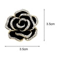 thumbnail image 6 of Grofry Women Brooch Rhinestone Camelliae Color Matching Anti-slip Wear-resistant Suit Coat Collar Dress Hat Scarf Decoration Clothes Pin Garment Jewelry, 6 of 8