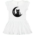 thumbnail image 3 of Inktastic Cat on Crescent Moon with Leaves and Stars Girls Baby Dress, 3 of 5
