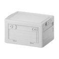 thumbnail image 2 of Caja de almacenamiento plegable de plástico transparente con tapa | Organizador grande plegable con ruedas suaves | Apertura bidireccional transparente | Ecológico y duradero | 36.5x27x21cm | Para, 2 of 6