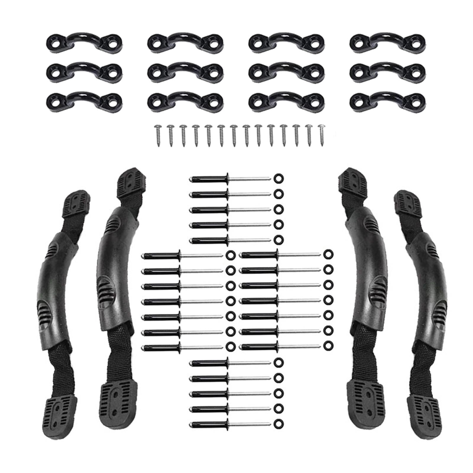 funtasica Kayak Handles Canoe Handle Supplies DIY with Screws Pad Eye Portable Kayaking Accessories Replacement Carry Handles for Canoe Black