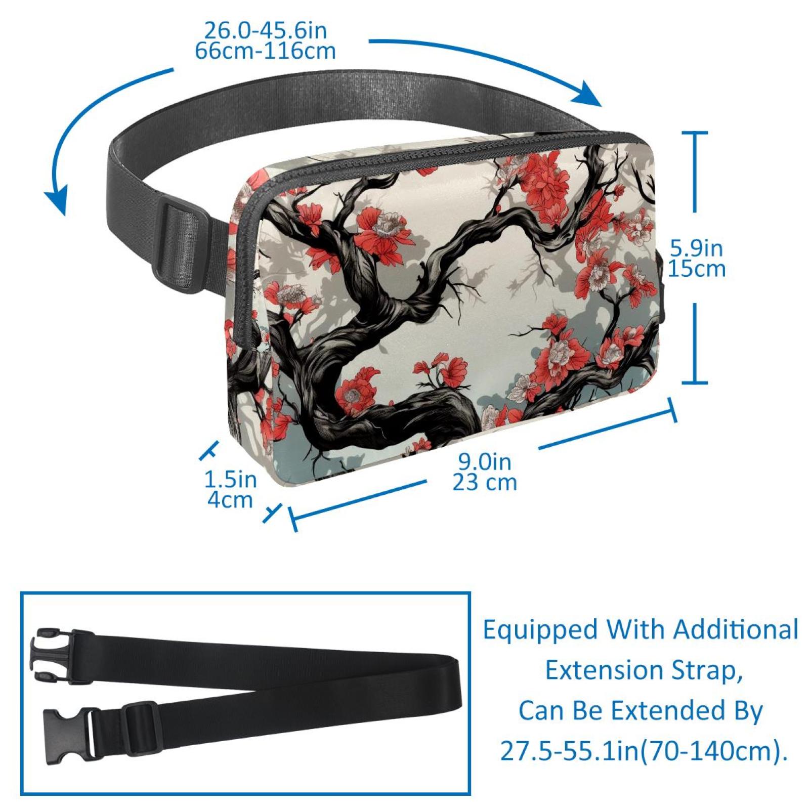 Tree Running Belt Waist Bag Fanny Packs, Lightweight Adjustable with Extension Strap, Unisex