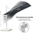 thumbnail image 6 of PURPLE LEAF 8 FT Patio Umbrella White Cantilever Offset Umbrella Square Outdoor Umbrella with 360° Rotation for Garden Deck Pool, Light Grey, 6 of 10