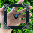 thumbnail image 2 of Framed Blue Carpenter Bee Art Glass Shadow Box Insect Wall Display Wooden Frame Gothic Home Decor Tabletop K12-61-KINH, 2 of 6