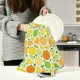 thumbnail image 6 of Dreamtimes Summer Orange Lemon Fruit Leaves Kitchen Towels Bar Tea Dish Towel Dishcloths Set of 6 Super Absorbent Soft 18 x 28 inches, 6 of 7