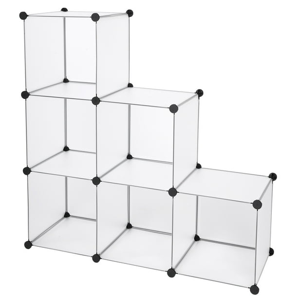 6 Cubes Storage Organizer, Clear DIY Plastic Stackable Shelves ...