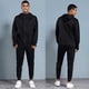 thumbnail image 3 of Conjunto de ropa deportiva para hombres Camiseta de fútbol Ropa de entrenamiento de fútbol Sudaderas con capucha para correr Hombres Chándal de manga larga Sudadera deportiva Conjunto blanco 3XL, 3 of 5