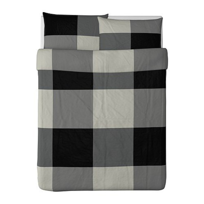 Ikea Brunkrissla Duvet Cover And Pillowcase Black Gray Full Ikea Brunkrissla Duvet Cover And